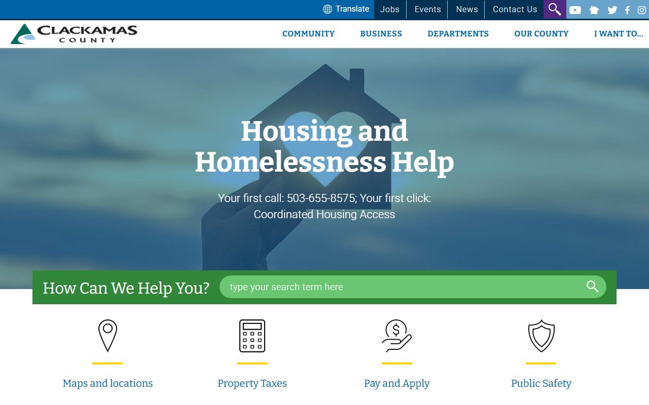 Clackamas County official website for birth records