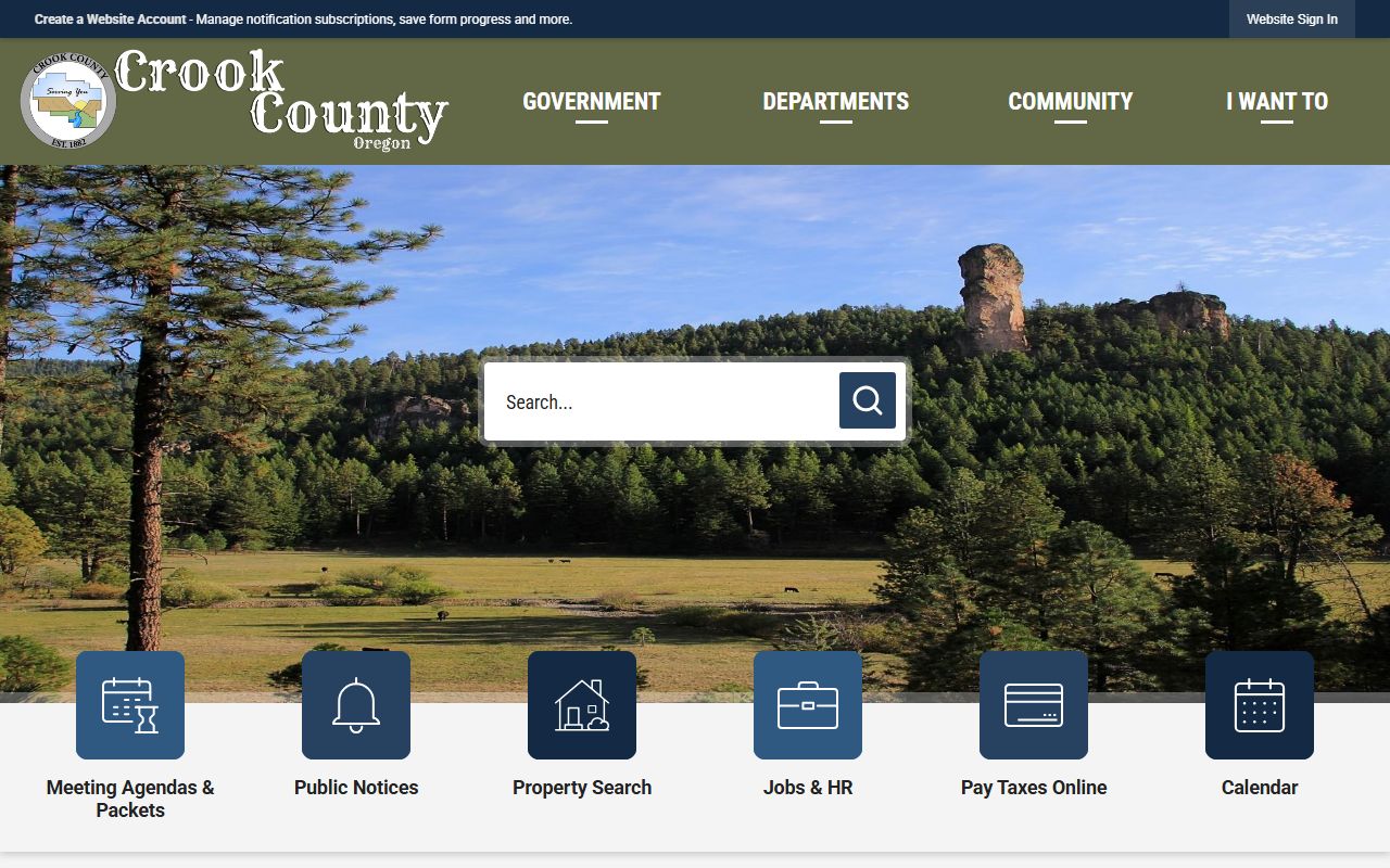 Crook County official website for birth records and vital services