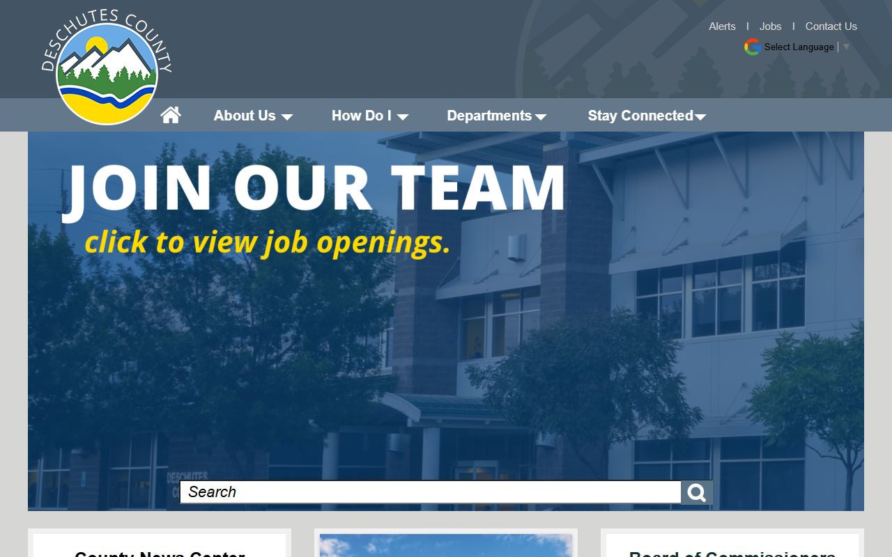 Deschutes County official website for birth records and vital services