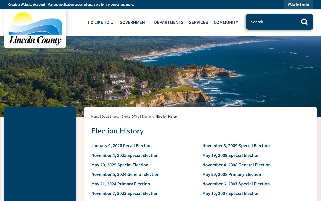Lincoln County Health and Human Services birth records page in Newport Oregon
